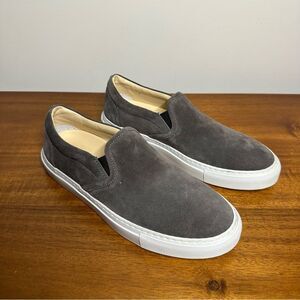 Gustin Women's Gray Slip-On Suede Hand Made Italian Sneakers, 37